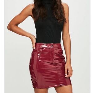 burgundy vinyl dress